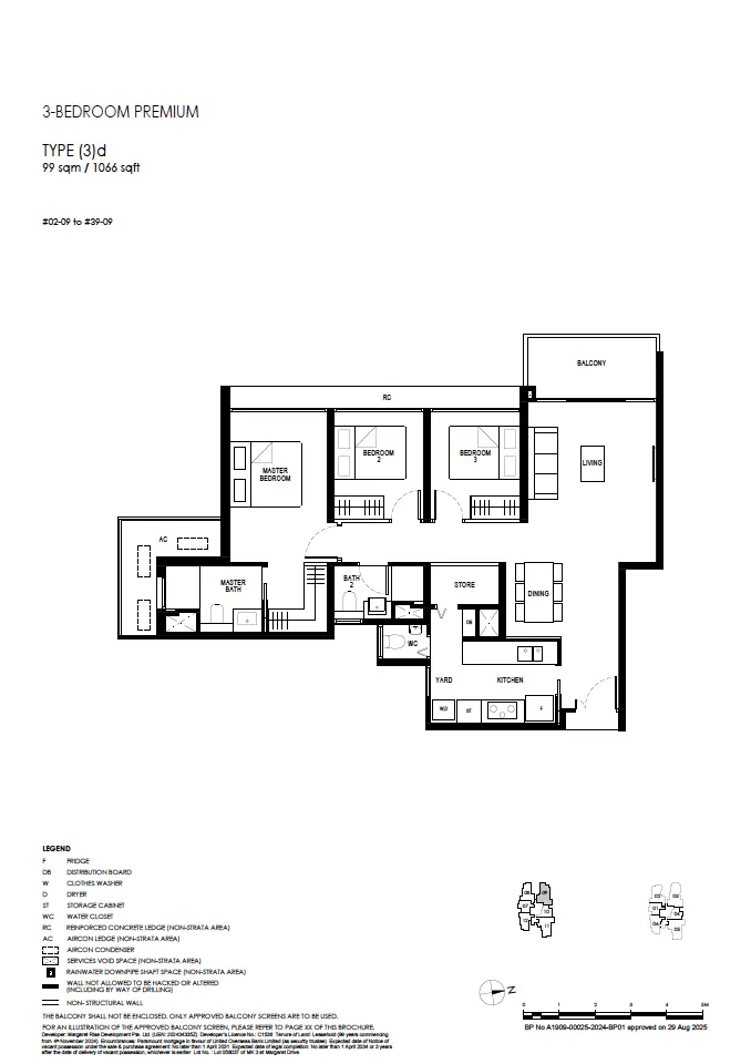 Penrith 3-bedroom premium layout with yard and WC, large wardrobe