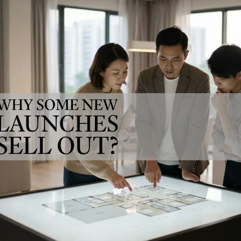 Buyers selectively evaluating specific units inside a Singapore new launch condominium showflat.