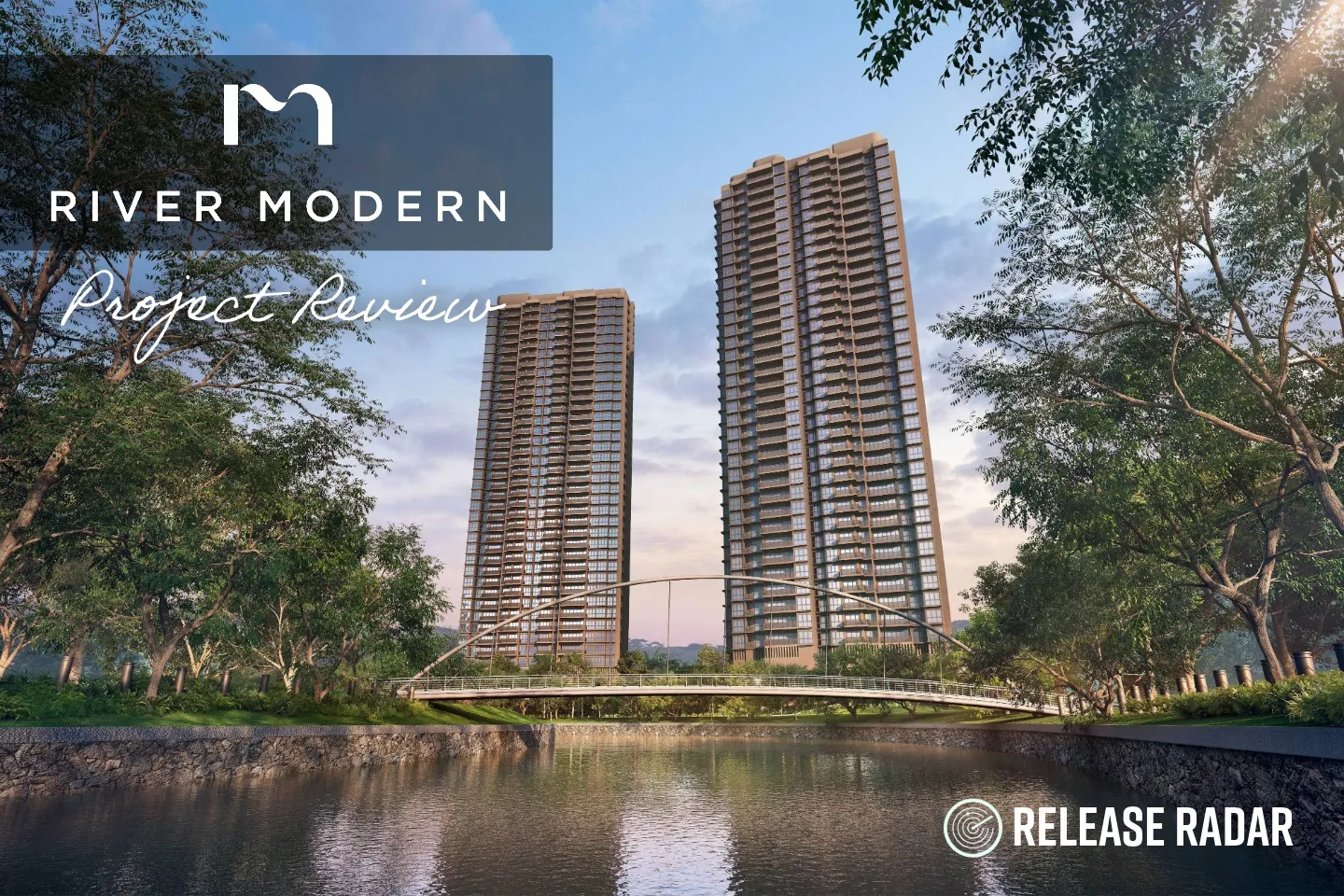 River Modern condominium twin towers along the Singapore River at River Valley Green
