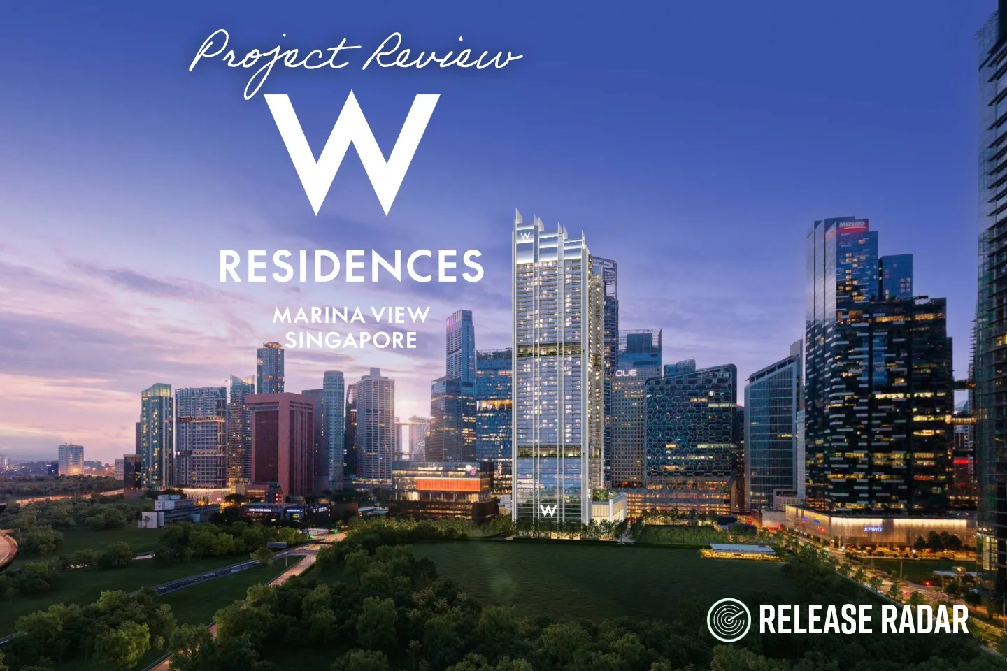 W Residences Marina View tower within the Marina Bay skyline Singapore
