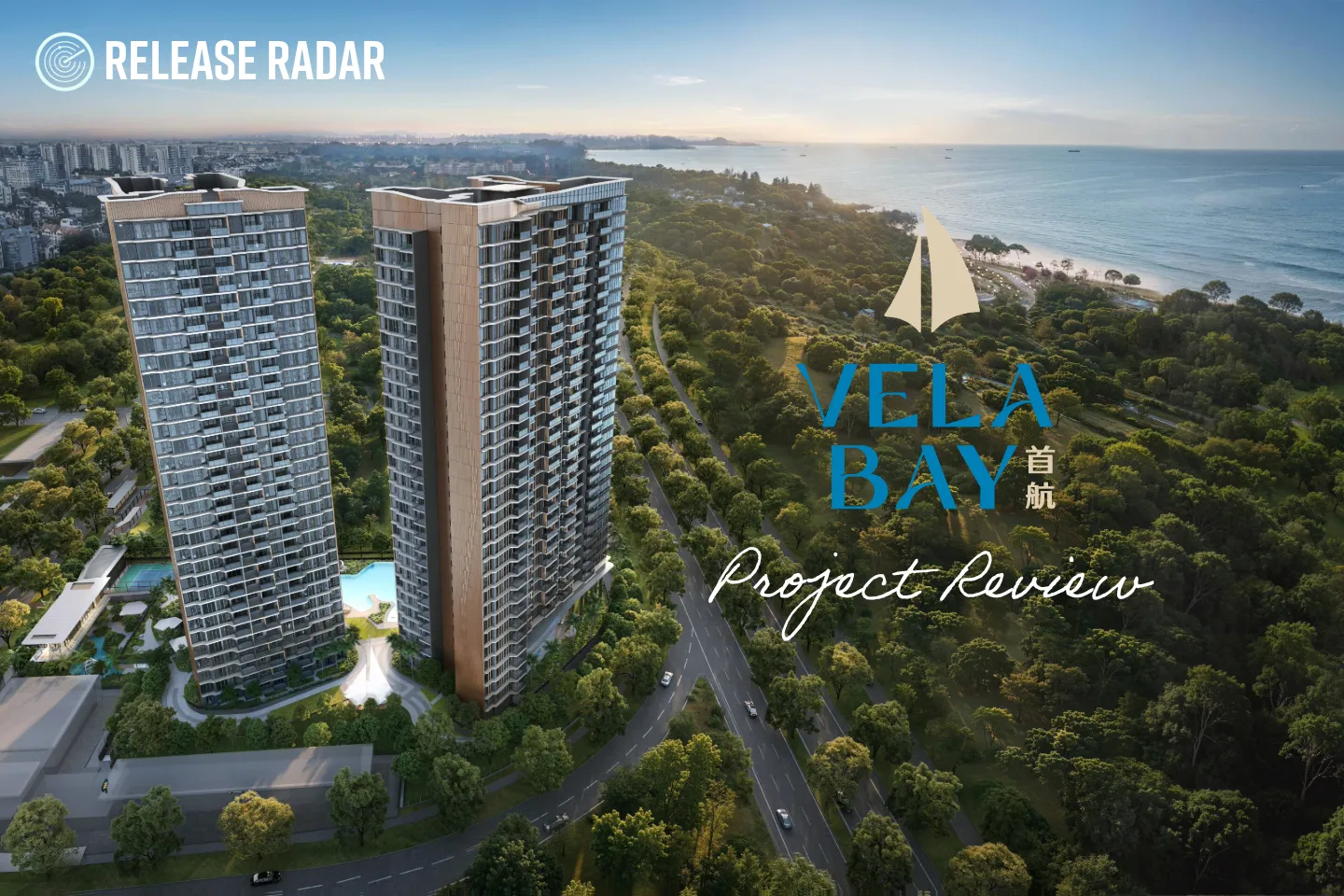 Vela Bay condo aerial view near East Coast Park in Bayshore Singapore