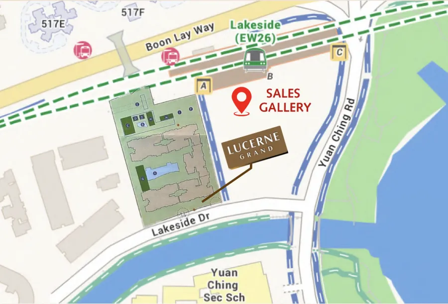 Preliminary Lucerne Grand site context beside Lakeside MRT and Lakeside Drive